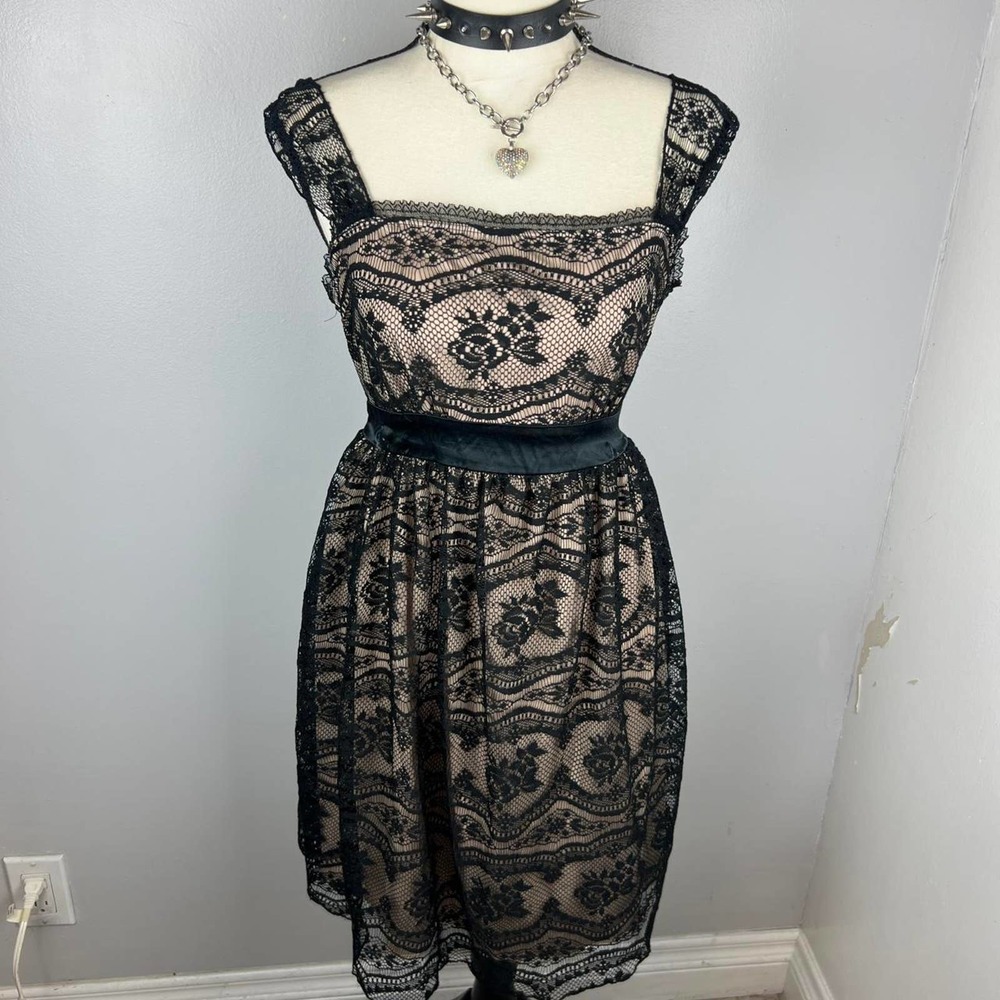 Mori fairy black lace dress